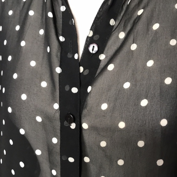 MARISOL LARGE BLACK WITH Cream POLKA DOTS BLOUSE - Picture 5 of 9